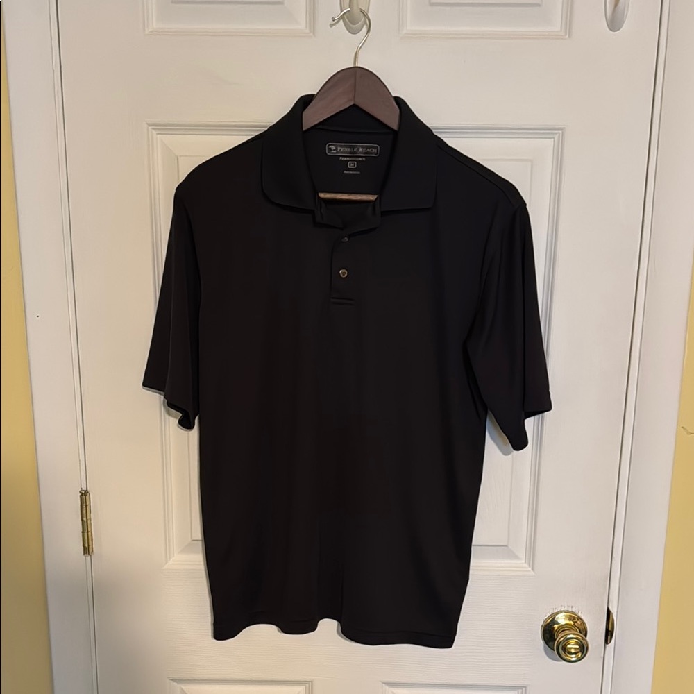 Pebble Beach Black Polo Shirt Classic Style